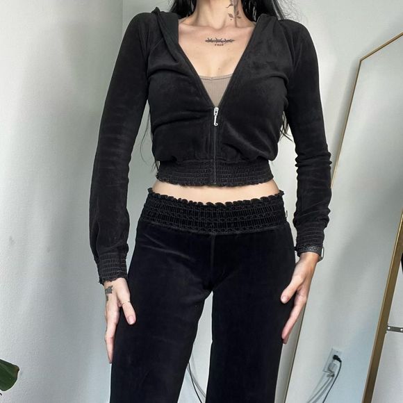 vtg RARE juicy couture terrycloth black tracksuit